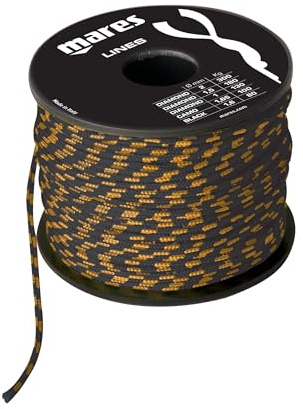 Mares Erwachsene Leine Line Diamond 2 mm 50 Meter, Schwarz, BX, 423920