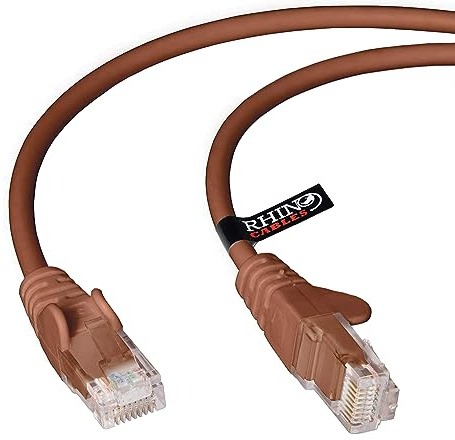 rhinocables CAT 5e High-Speed Ethernet Cable - Reliable LAN Network RJ45 Cable for Fast Internet & Data Transfer | Durable WiFi Broadband Cable for Gaming & Streaming, (5m, Brown, Pack of 1)