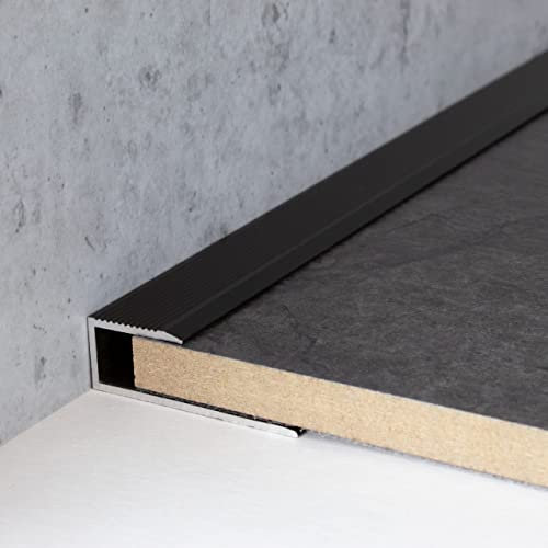 50 Meter (50 x 1 m) Einschubprofil für Laminat, 8,5 mm Einfasshöhe, Alu eloxiert, gebohrt, Farbe: Bronze Dunkel