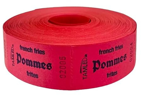 Bonrolle pommes frites röd – 1000 perforerade avsnitt