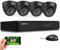 SANSCO 5MP 8 Channel DVR Outdoor CCTV Camera System, 4x 3K Home Security Dome Camera, Waterproof, Face Human Detection, USB Backup, Remote Access, Email & APP Alert, Metal Housing, No Hard Drive