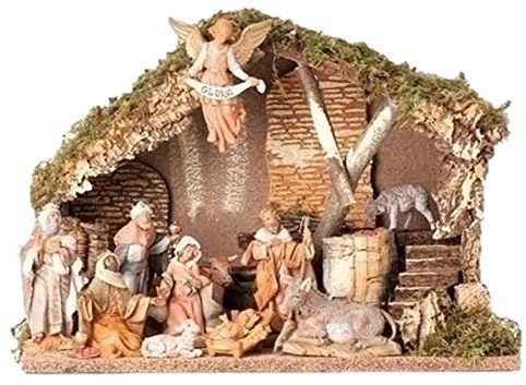 Fontanini 11-Piece 5 Nativity Set with Stable – Handcrafted in Italy, Italian-Style Christmas Crèche by Roman