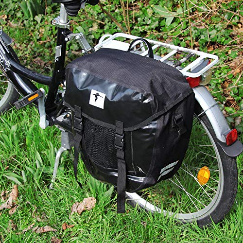 Red Loon Packtasche Gepäckträgertasche Fahrradtasche LKW Plane wasserdicht, Farbe:Schwarz