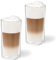Tchibo Qbo 2er Latte Macchiato Gläser, hochwertiges Glas, mundgeblasen, gelasertes Qbo-Logo, heiß und kalt genießen