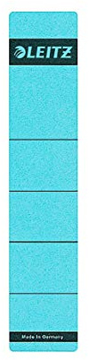 Leitz Rückenschild selbstklebend für Standard- und Hartpappe-Ordner, 10 Stück, 50 mm Rückenbreite, Kurzes und schmales Format, 39 x 192 mm, Papier, blau, 16430035