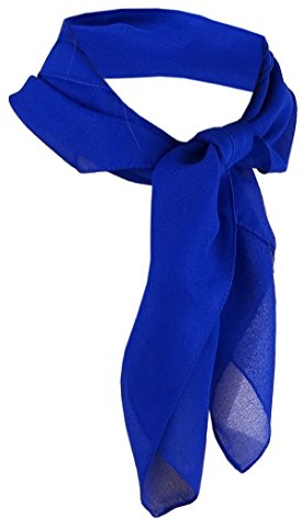 TigerTie Damen Chiffon Nickituch in blau royalblau einfarbig unicolor - Halstuch Größe 50 cm x 50 cm