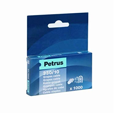 PETRUS 77520 - Caja 1000 ud. grapas para cable galvanizadas 330/10 mm (para clavadora 330)