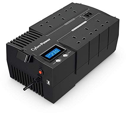 CyberPower BR1000ELCD-UK BRICs Series, 1000VA/600W, 6 UK Outlets (3 Surge only, 3 UPS and Surge), 1 USB Charging Port, AVR, Brick Format