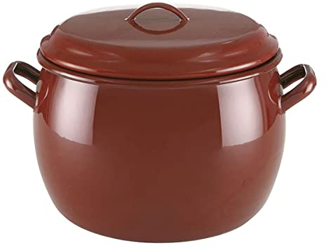 Quid Clasico Esmalte Olla Abombada Esmaltada 22cm - 7l Acero Carbonatado Apto Vitrocerámica Apto Inducción Antiadherente