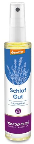 TAOASIS Schlaf gut® Raumspray 50 ml – 100 % naturreine Ätherische Öle (Orange, Lavendel & Vanille) – Beruhigend & Entspannend – Demeter-zertifiziert