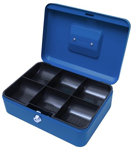 Cathedral CBBL10DE Geldkassette (Zylinderschloss mit 2 Schlüsseln), 25 cm, Blau