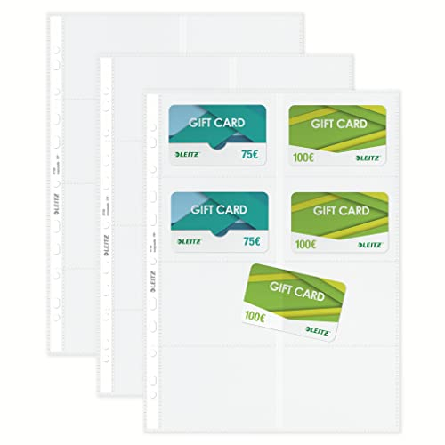 Leitz Visitenkarten-Prospekthüllen-Set, 10 Stück, A4 Format, Glasklar mit glänzender Oberfläche, 0,105 mm PP-Folie, 47583003