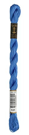 Anchor Perlgarn Stärke 5 4585000-00131 vergissmeinnicht Stickgarn, 100 % Baumwolle, 5g Strängchen