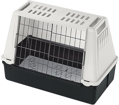 Ferplast Dog Carrier for Car Dog Transport Box ATLAR CAR MINI with Ventilation grids, Draining Pad included, 72 x 41 x h 51 cm.