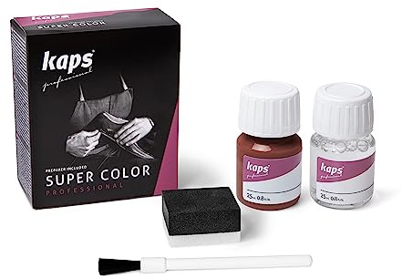 Dye with Primer for Natural and Synthetic Leather and Textiles, Shoes, Bags, Preparations and Colours KAPS Super, Dye Paint, 70 Colours