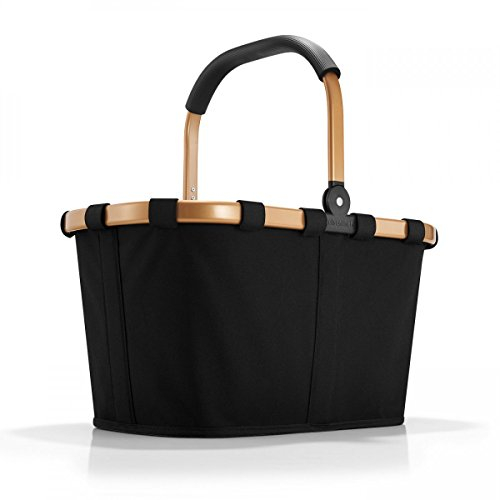 reisenthel carrybag ram svart guld 22 liter shoppingkorg vikbar aluminiumram
