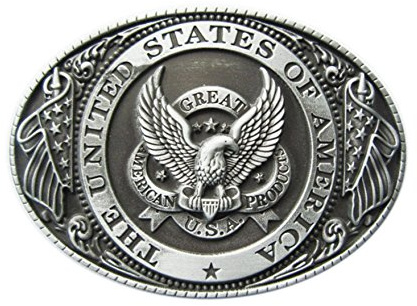 Schnalle123 Gürtelschnalle U.S.A. Amerika USA 3D Optik für Wechselgürtel Gürtel Schnalle Buckle Modell 62