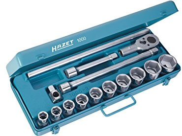 HAZET Steckschlüssel-Satz 1000, 3/4 Zoll (20 mm) Vierkant, Länge 578 mm | 3/4 Zoll (20 mm) Vierkant hohl, Antrieb 3/4 Zoll (20 mm) Vierkant hohl, Abtrieb Außenprofil Sechskant, Länge 578 mm, 12800 g
