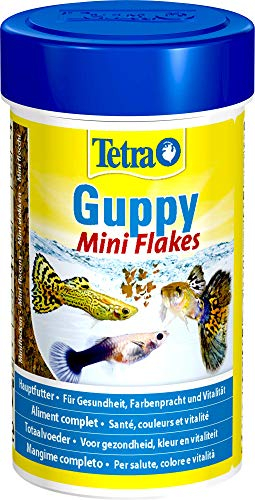Tetra Guppy Mini Flakes fiskfoder – balanserad, näringsrik flingmat för Guppies, 100 ml burk