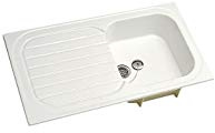 GEBERIT - Evier à encastrer réversible Vallauris 1cuve + 1 égouttoir 92x50.5 blanc