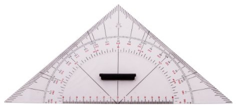 Kantschuster Kursdreieck 33,5 cm - Acryl, Stabiler Griff, Hohe Seiten - Navigation Dreieck