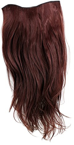 Clip-in Haarteil mit 7 Klammern, 3/4 Perücke Kastanien-Braun, Dunkel-Mahagoni 60 cm H9505-33 Haarverlängerung Wig
