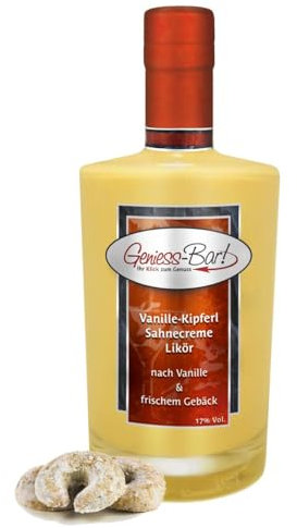 Vanille Kipferl Likör 0,5 L preisgekrönt nach Vanille & frischem Gebäck 17% Vol