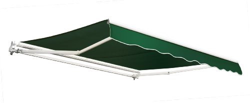Primrose 3.0m Manual Awning - Plain Green Mayfair DIY Patio Awning Gazebo Canopy (9ft 8) Complete with Fittings and Winder Handle