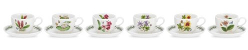 Portmeirion Exotic Botanic Garden - 7oz Teacup & Saucer - Set of 6 Ass