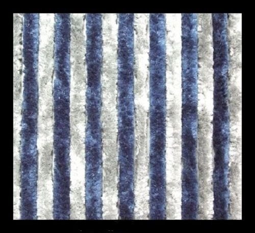 Flauschvorhang/Türvorhang/Fliegenschutz blau Silber aus Chenille 56 x 185 cm