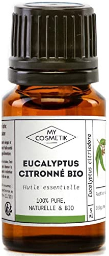 MY COSMETIK - Olio essenziale di eucalipto limone biologico - Da agricoltura biologica - Chemiotipizzato HEBBD/HECT - 100% puro e naturale - Certificato ECOCERT - Prodotto in Francia - 30 ml