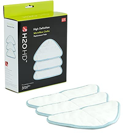 H2O HD Microfibre Cloth Pack - Set of 3 Replacement Cleaning Pads for Steam Cleaners - Optimize Your Cleaning Power with Pads Specifically Designed for Your H20 HD Steam Mop…