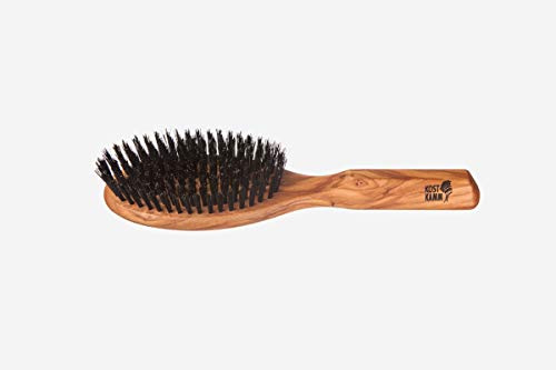 Bizzico Haarbürste Olivenholz oval - Ideal für vegane Nutzer mit kurzem, glattem Haar - Oval - Braun