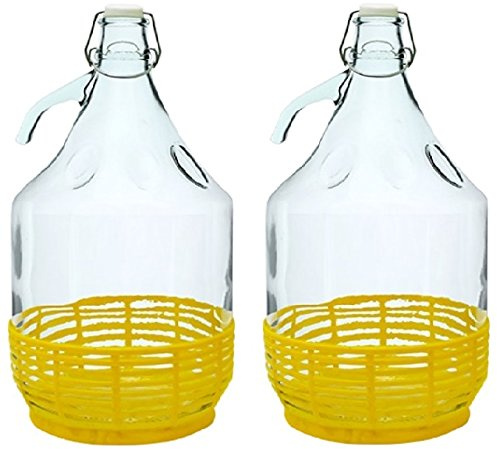 2 x Cristal Globo gärballon Cristal Botella de vino globo globo 5L cierre de clip bdp5d