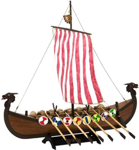 Artesanía Latina - Maquette de Bateau en Bois - Drakkar Viking - Modèle 19001N, Échelle 1:75 - Modèles Réduits à Assembler - Niveau Débutant