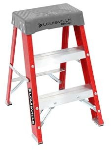 Louisville Ladder 2-Foot Fiberglass Step Stool Industrial, 300-Pound Load Capacity, Type IA, FS1502