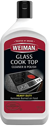 Weiman Glass Cook Top Cleaner & Polish - Heavy Duty, No Scratch, Glass-Ceramic Safe, Non-Abrasive, 20 fl oz