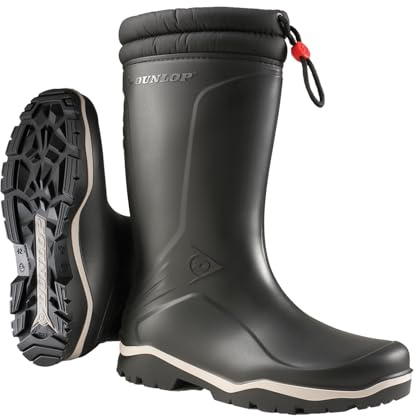 DUNLOP Blizzard fur Lining – Bottes de neige thermo‑isolantes pour hommes et femmes – Bottes d'hiver doublées - Imperméable - isolé - Noir – Pointures 40