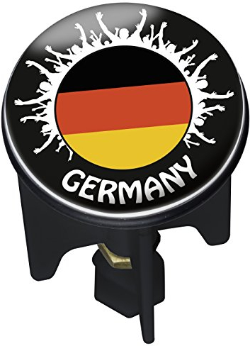 Wenko 21504100 Waschbeckenstöpsel Pluggy FUßBALL WM CHALLENGER DEUTSCHLAND Germany Abfluss-Stopfen Messing, Kunststoff, Durchmesser 3.9 x 6.5 - 9.5 cm