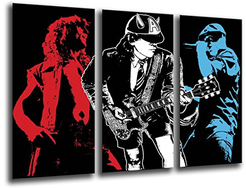 Wandbild - Bild ACDC, Musik Rock, 97 x 62 cm, Holzdruck - XXL Format - Kunstdruck, 26108
