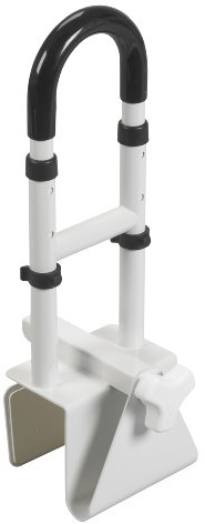 Drive Medical Steel Clamp on Tub Rail, White, 14 x 17