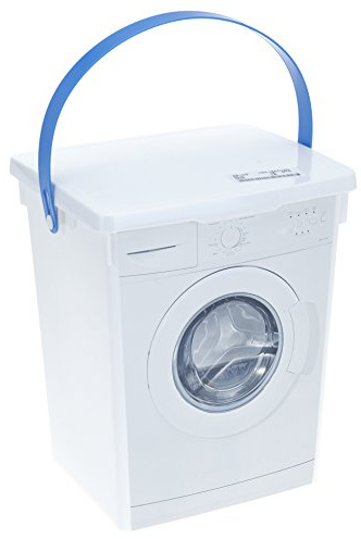allaroundprofi24 Waschpulverbox Waschmittelbox Vorratsdose + 1 gratis Mircofasertuch -VANI- 30 x 30 cm Kunststoff 5 l Waschmitteldose Waschmittelbehälter