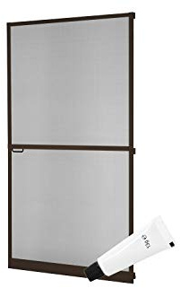 empasa Insektenschutz Fliegengitter Tür Alurahmen Master SLIM PLUS | mit Scharnierkleber, Größe:100 x 210 cm, Farbe:braun