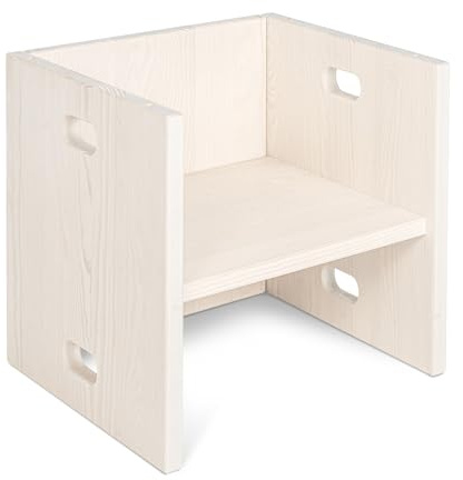 BioKinder Wendehocker Massiv Nachhaltig Stapelhocker Elena aus zertifiziertem Bio-Massivholz 35 x 35 x 35 cm