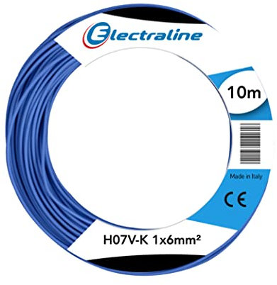 Electraline 15301 Cavo Unipolare N07V-K, Sezione 1x6 mm, 10 mt, Blu