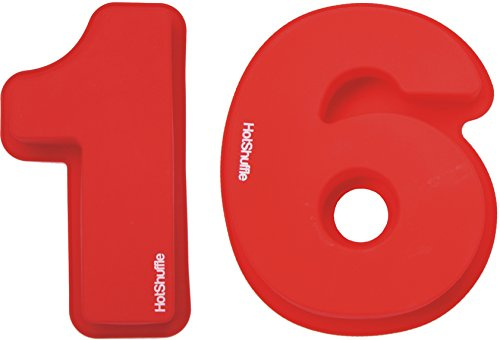 HotShuffle Große 30cm Silikon Anzahl 16 Kuchenform Backen Geburtstag Jubiläum Geburtstagstorte