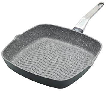 MasterClass Cast Aluminium Induction-Safe Non-Stick Griddle Pan, 28 cm (11), Grey