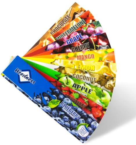 Weedness Long-Paper mit Geschmack 10 Heftchen Mixed - King Size Bunte Papers Long Papes Rolling Blunt Smoking