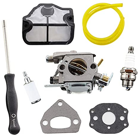 MCHNIC Vergaser mit Zündkerze Luftfilter Dichtung Schraubendreher für Husqvarna 36 41 136 137 141 142 142E Kettensäge Ersatzt Walbro WT-834 WT-657 WT-529 WT-289 WT-285 WT-239 WT-202 Zama C1Q-W29E