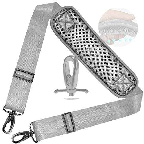 ZINZ Schultergurt 78 Zoll mit Rutschfestem Polster,Gris | Dickes Fixpolster, Rutschfest, Drehhaken Metall, Doppel-Schnallen, Passt für Laptops, Taschen & Sporttaschen